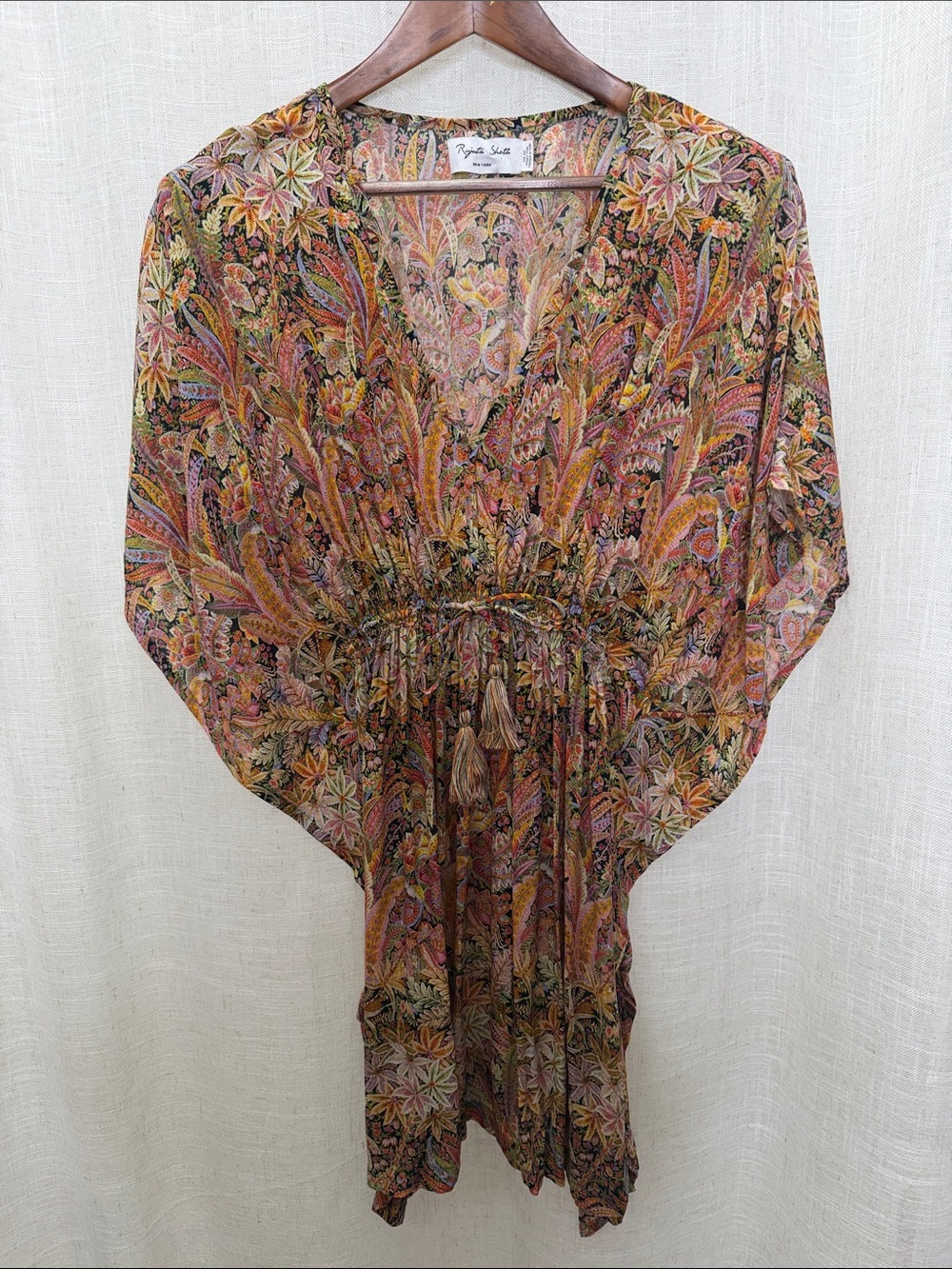 Rejuta Sheth Tropical Print V-Neck Boho Dress in Multicolor